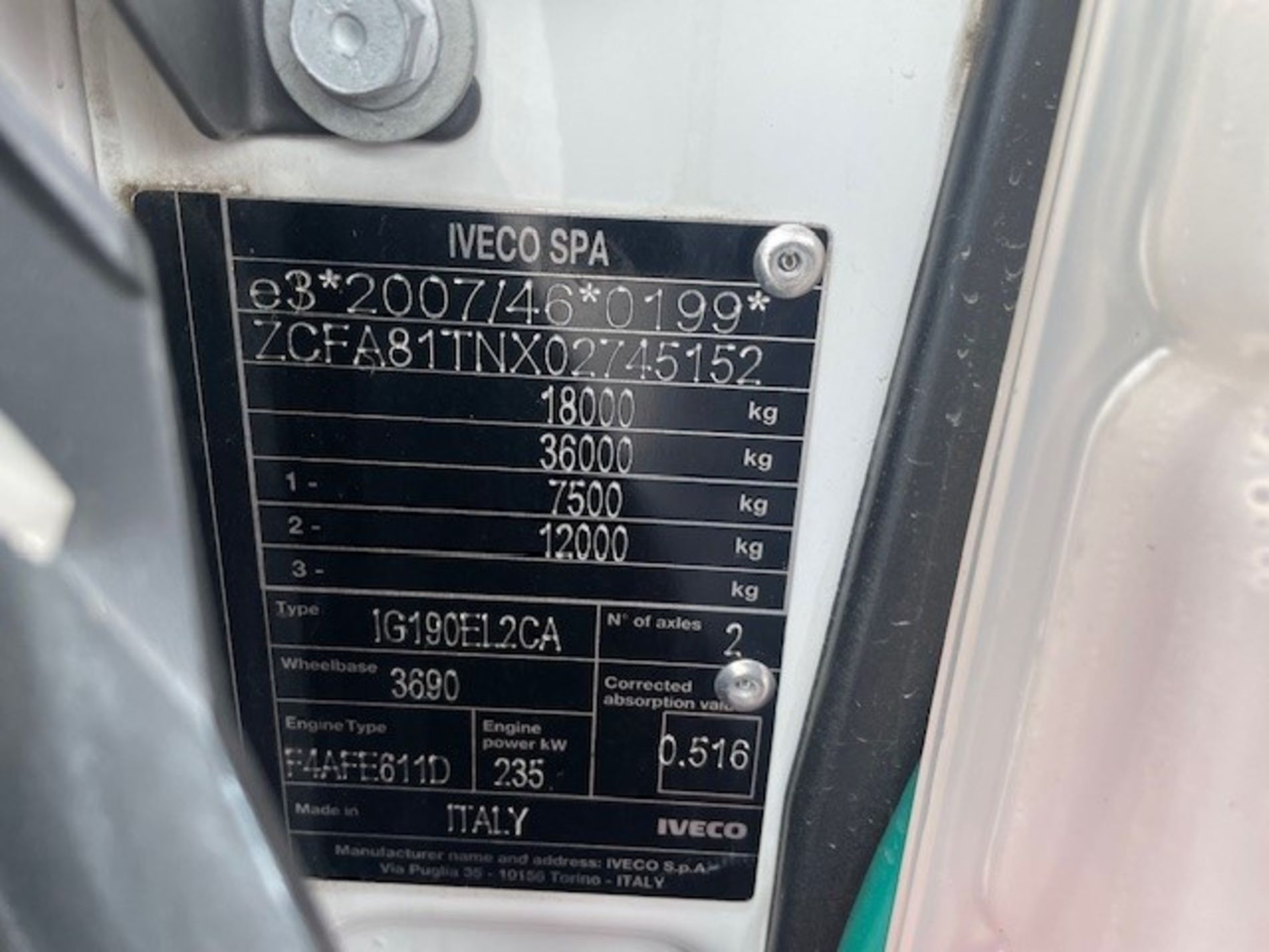 IVECO ML180E32K CAB. CC TB P.3690 9M E6E MY15 - AUTO INDUSTRIALE BERGAMASCA