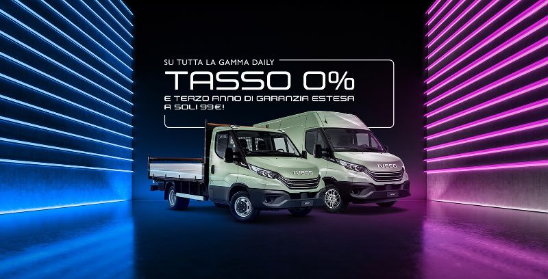 Promozione Su tutta la Gamma DAILY Tasso 0% e Terzo anno di garanzia estesa a soli 99€ - AUTO INDUSTRIALE BERGAMASCA